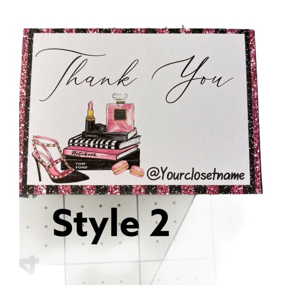 100 New TY  Business Card , Thank you for you order Cards  High Heels Design - Picture 2 of 9